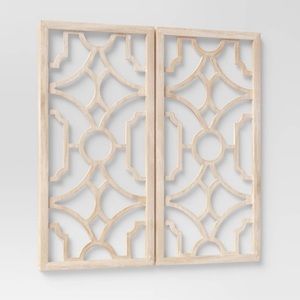 Set Of 2 Wood Lattice Wall Decor